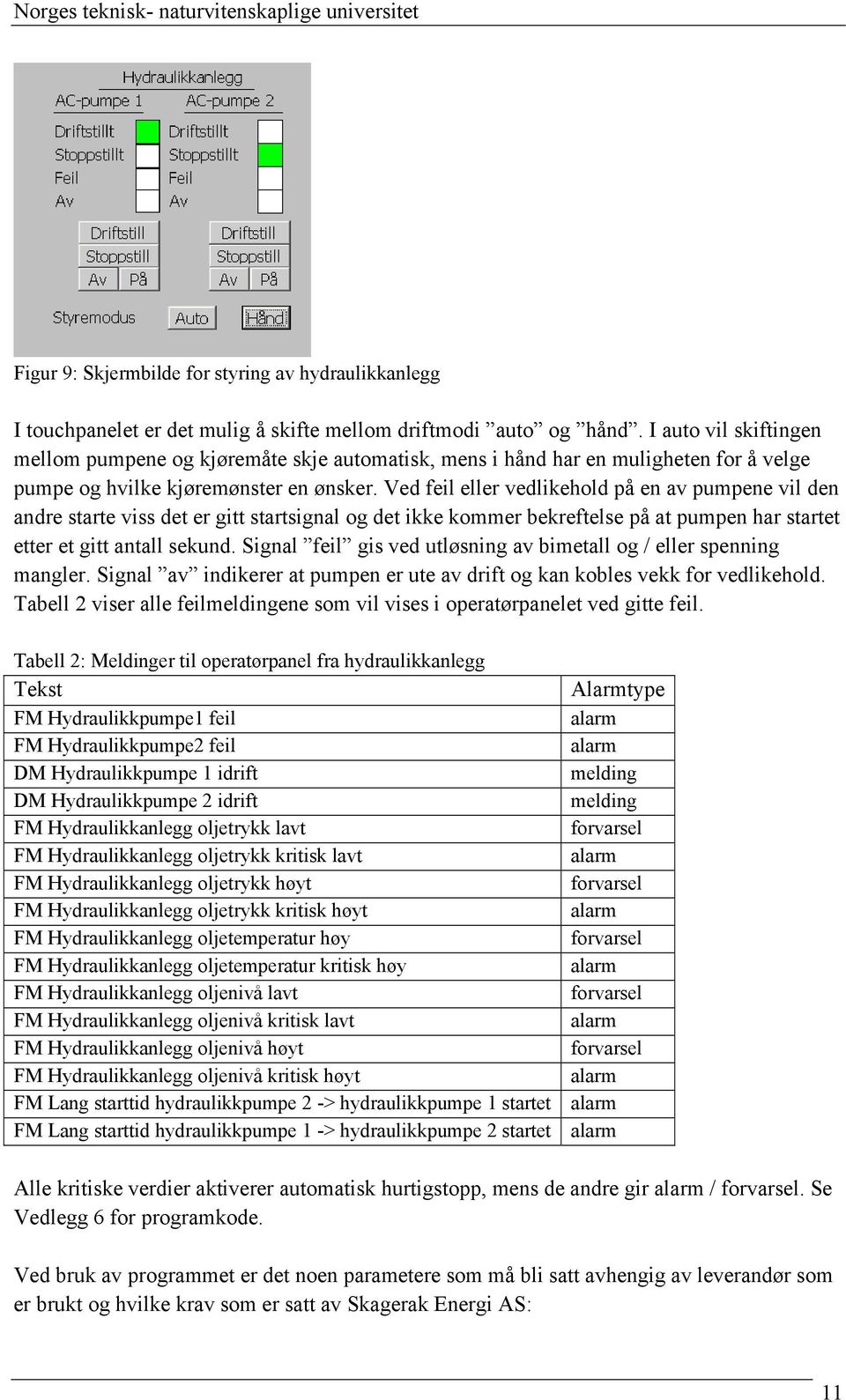 Ved feil eller vedlikehold på en av pumpene vil den andre starte viss det er gitt startsignal og det ikke kommer bekreftelse på at pumpen har startet etter et gitt antall sekund.