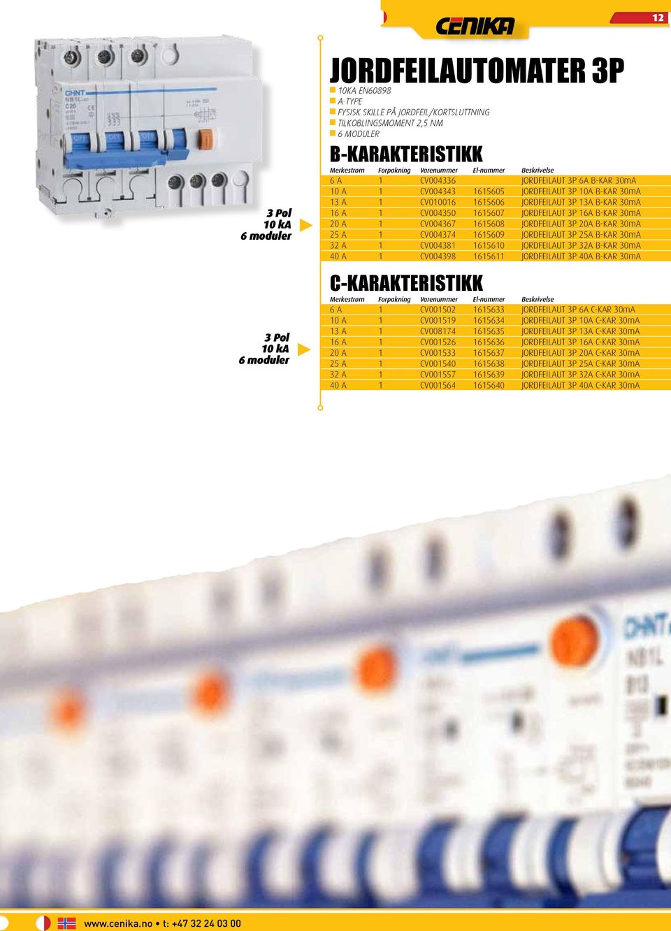 3P 16A B-KAR 30mA 20 A 1 CV004367 1615608 JORDFEILAUT 3P 20A B-KAR 30mA 25 A 1 CV004374 1615609 JORDFEILAUT 3P 25A B-KAR 30mA 32 A 1 CV004381 1615610 JORDFEILAUT 3P 32A B-KAR 30mA 40 A 1 CV004398
