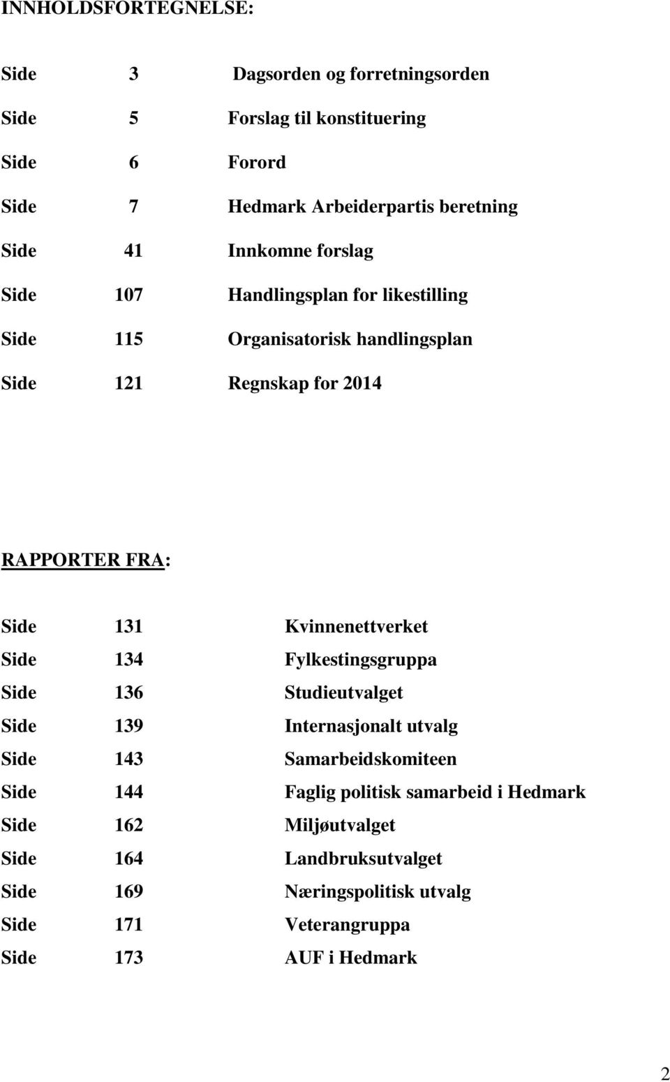 Kvinnenettverket Side 134 Fylkestingsgruppa Side 136 Studieutvalget Side 139 Internasjonalt utvalg Side 143 Samarbeidskomiteen Side 144 Faglig