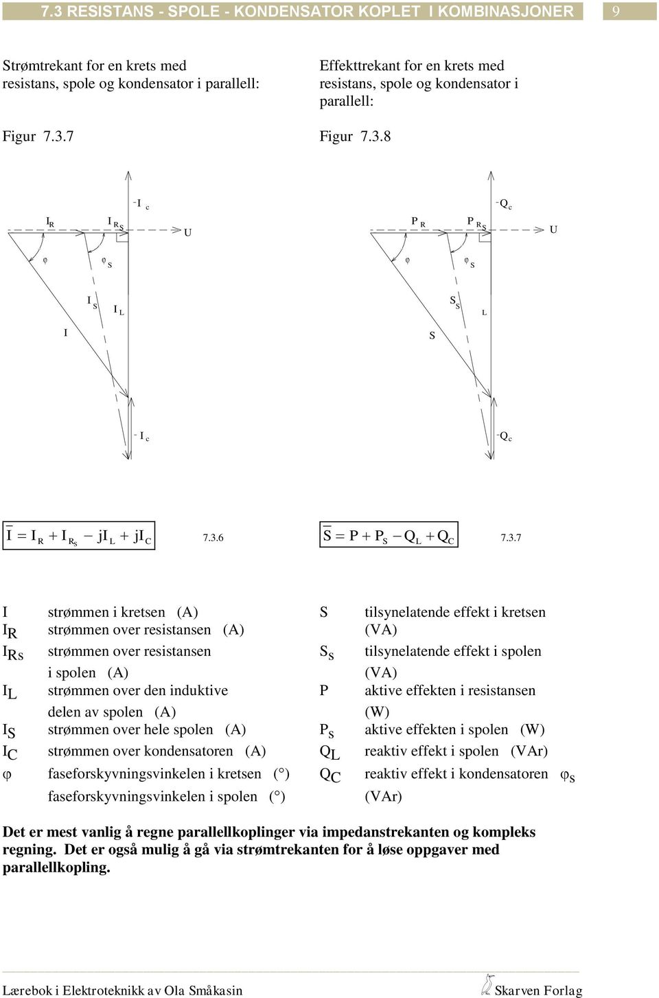 7.3.7 Figur 7.3.8 c P P Q c c Q c j j 7.3.6 P P Q Q 7.3.7 strømmen i kretsen (A) tilsynelatende effekt i kretsen strømmen over resistansen (A) (VA) s strømmen over resistansen s tilsynelatende effekt