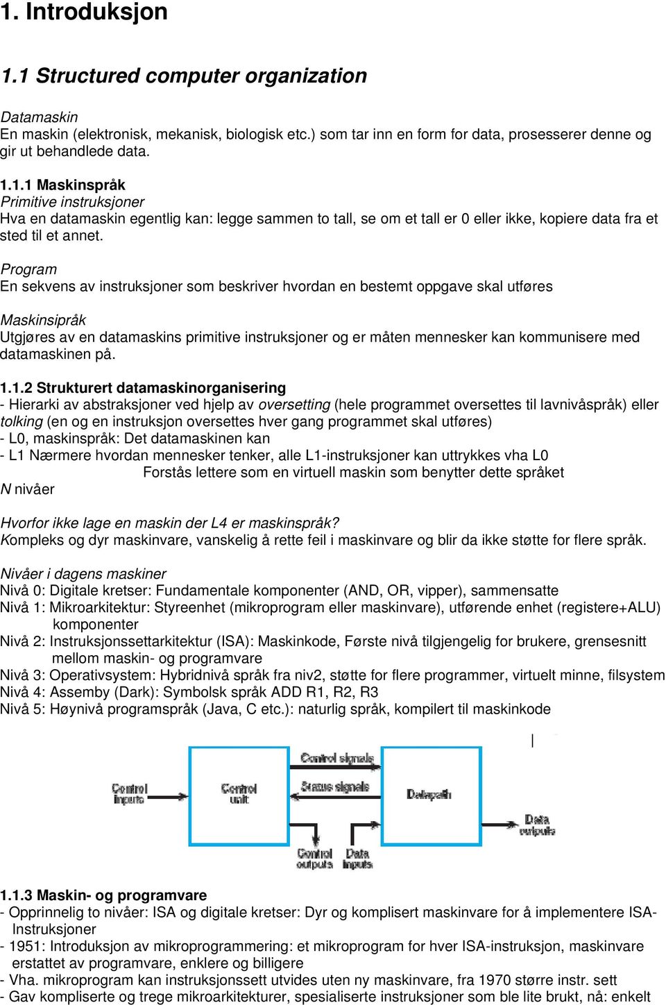 datamaskinen på. 1.