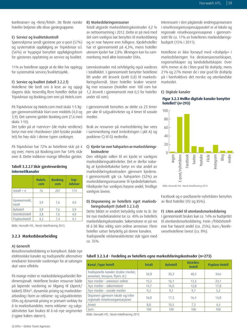 11% av hotellene oppgir at de ikke har opplegg for systematisk service/kvalitetssjekk. F) Service og kvalitet (tabell 3.2.2.f) Hotellene ble bedt om å lese av og oppgi dagens skår.