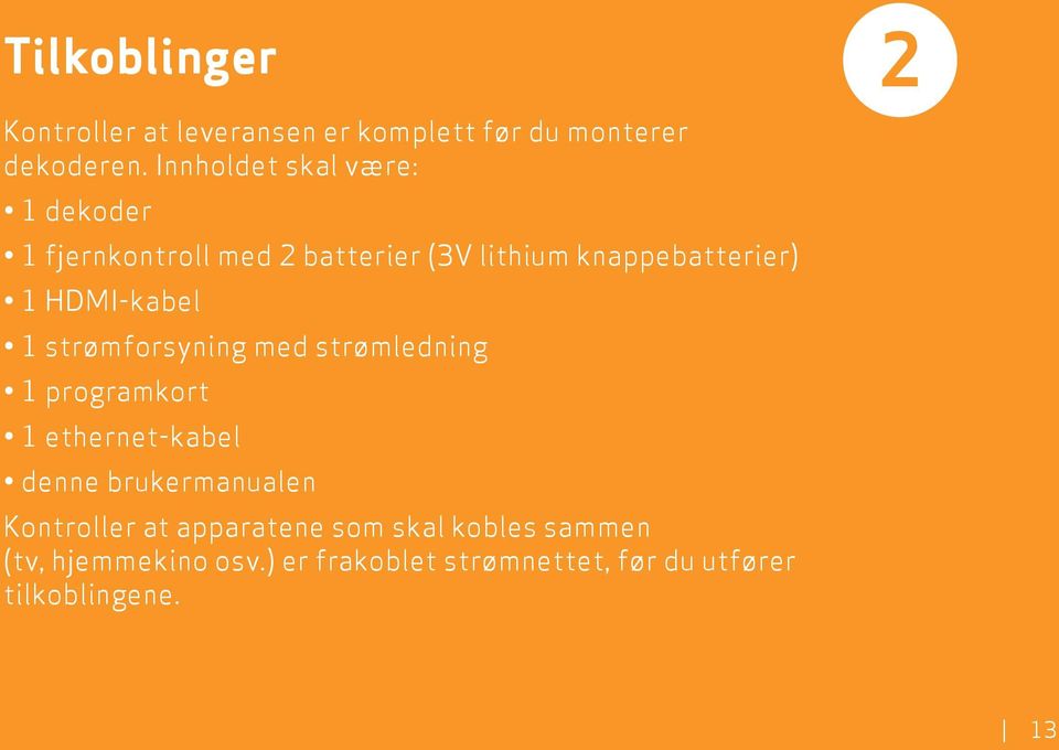 HDMI-kabel strømforsyning med strømledning programkort ethernet-kabel denne brukermanualen