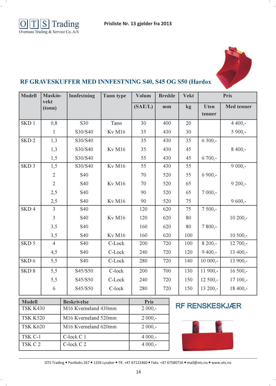 2 S40 Kv M16 70 520 65 9 200,- 2,5 S40 90 520 65 7 000,- 2,5 S40 Kv M16 90 520 75 9 600,- SKD 4 3 S40 120 620 75 7 500,- 3 S40 Kv M16 120 620 80 10 200,- 3,5 S40 160 620 80 7 800,- 3,5 S40 Kv M16 160