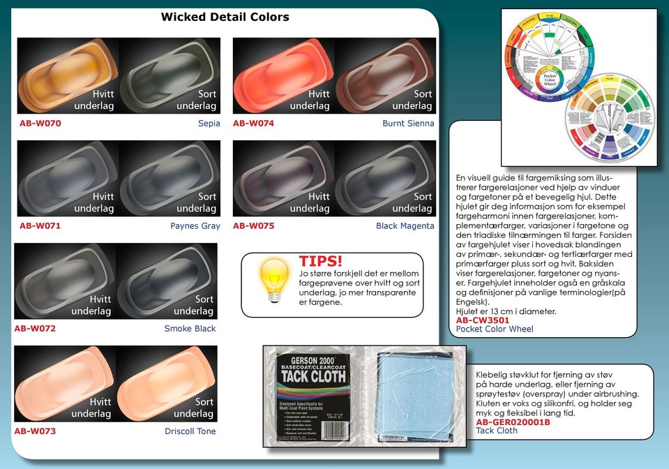 En visuell guide til fargemiksing som illustrerer fargerelasjoner ved hjelp av vinduer og fargetoner på et bevegelig hjul.