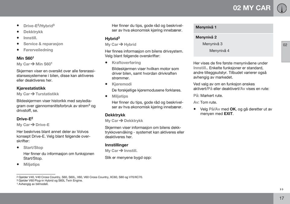 Kjørestatistikk My Car Turstatistikk Bildeskjermen viser historikk med søylediagram over gjennomsnittsforbruk av strøm 3 og drivstoff, se.