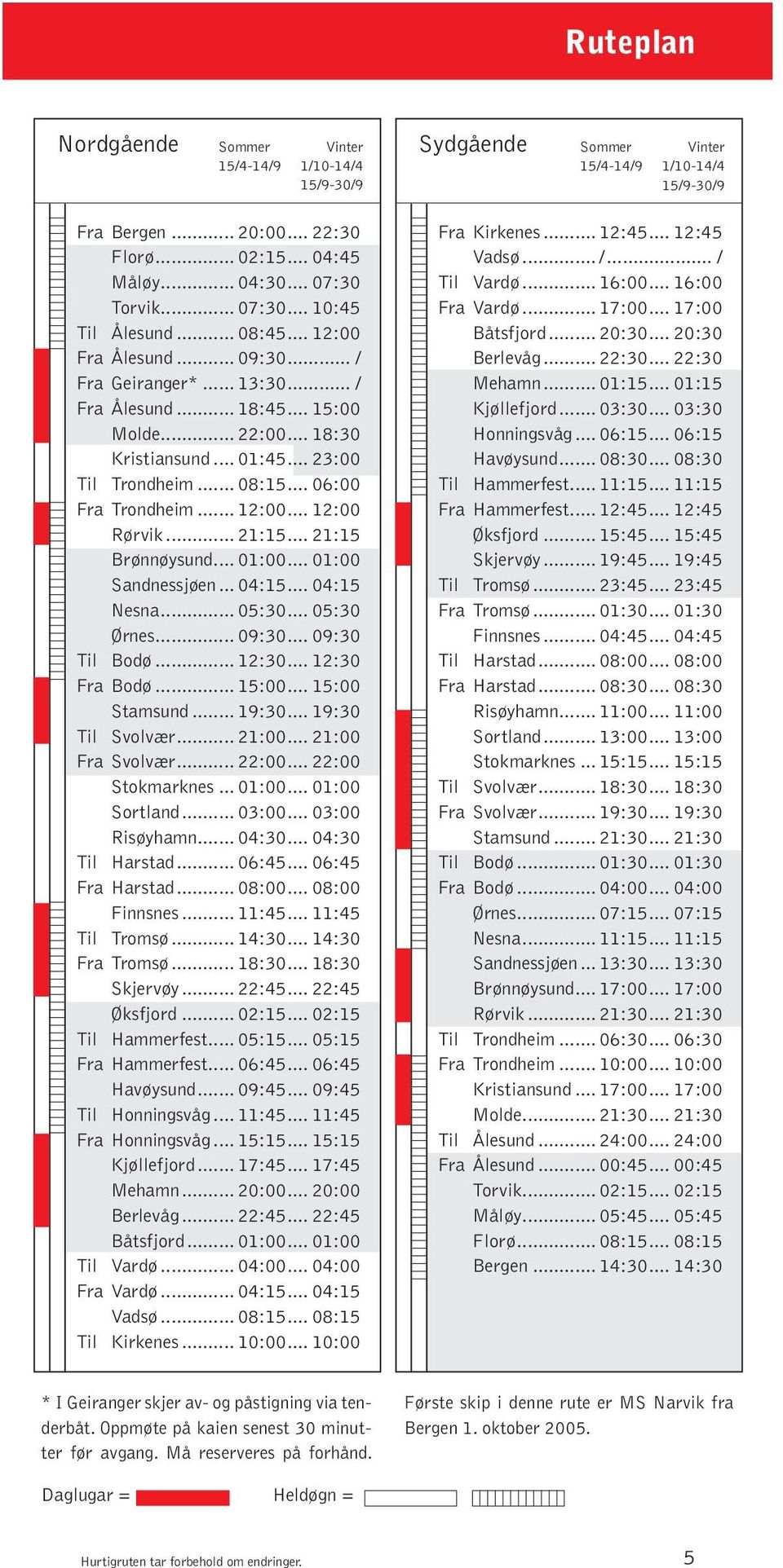 .. / Ålesund... 09:30... / Geiranger*... 13:30... / Geiranger*... 13:30... / Ålesund... 18:45... 15:00 Ålesund... 18:45... 15:00 Molde... 22:00... 18:30 Molde... 22:00... 18:30 Kristiansund... 01:45.