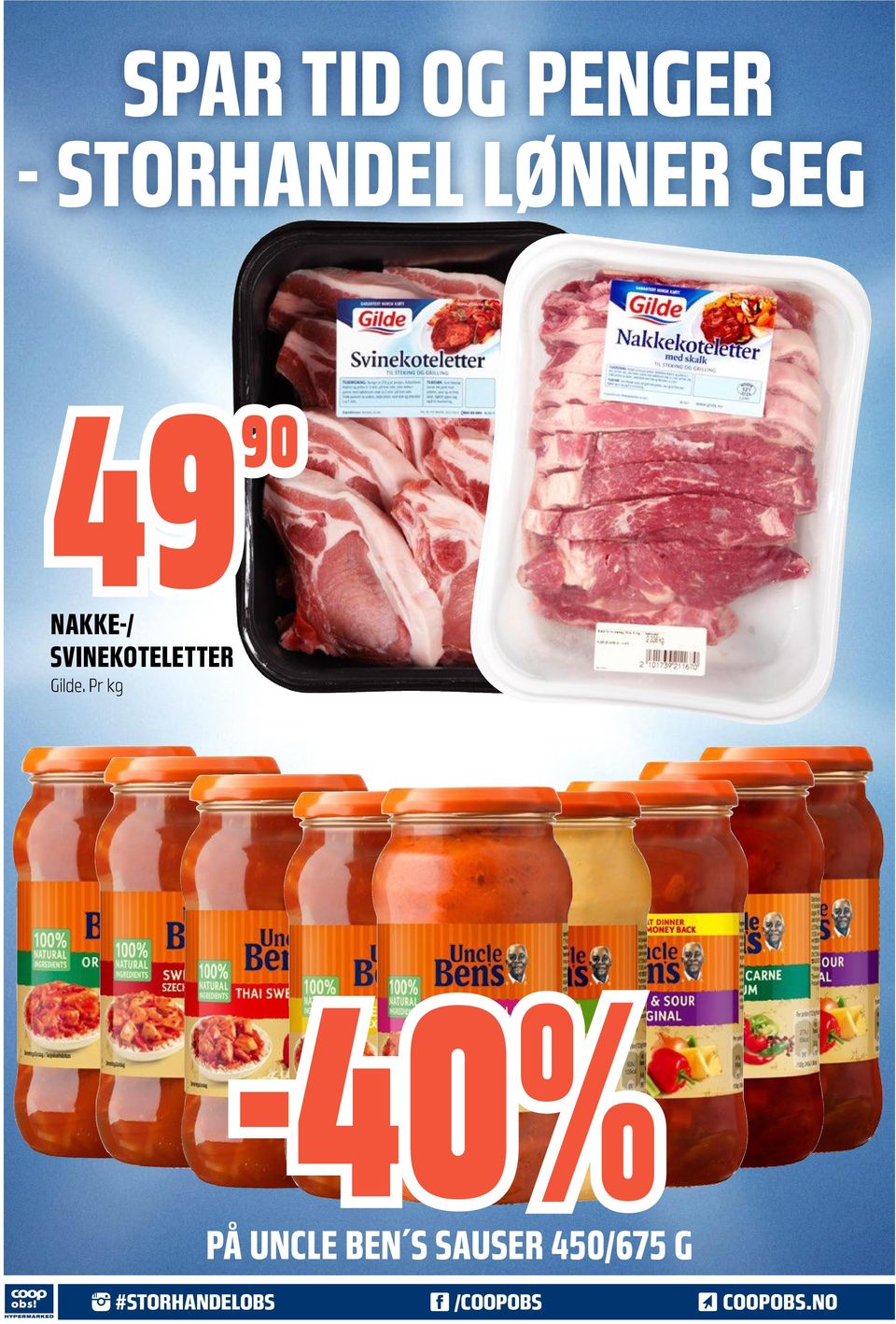 Pr kg -40% PÅ UNCLE BEN S SAUSER