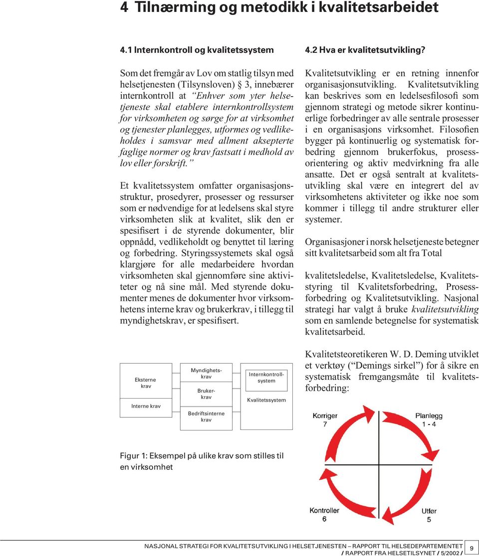 internkontrollsystem for virksomheten og sørge for at virksomhet og tjenester planlegges, utformes og vedlikeholdes i samsvar med allment aksepterte faglige normer og krav fastsatt i medhold av lov