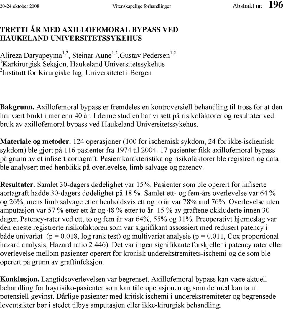 Axillofemoral bypass er fremdeles en kontroversiell behandling til tross for at den har vært brukt i mer enn 40 år.