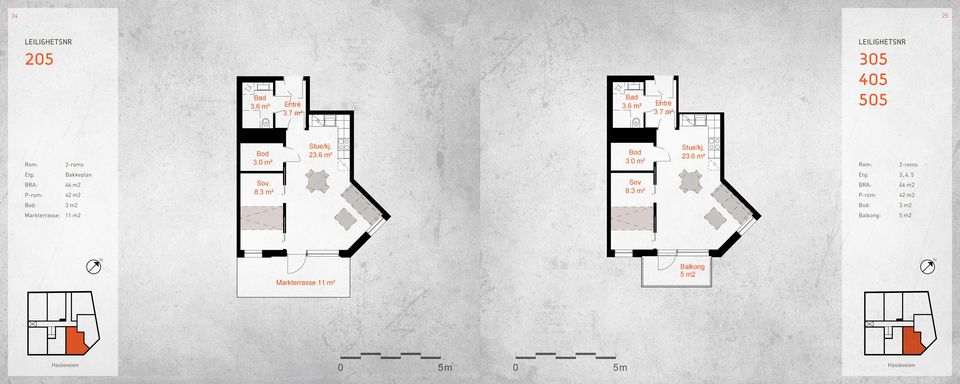 BRA: P-rom: Bakkeplan 46 m2 42 m2. 8.3 m² 8.