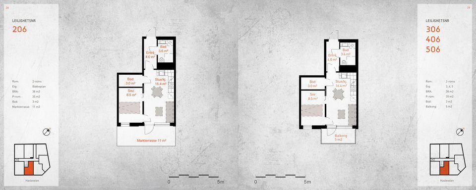 Bakkeplan 38 m2 3. 8.5 m² 16.