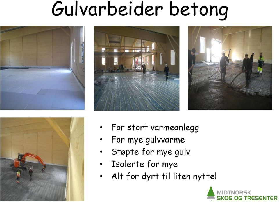 Støpte for mye gulv Isolerte