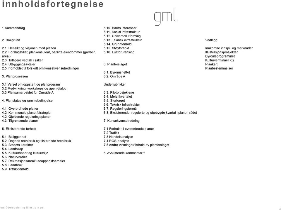 3 Plansamarbeidet for Område A 4. Planstatus og rammebetingelser 4.1. Overordnede planer 4.2 Kommunale planer/strategier 4.2. Gjeldende reguleringsplaner 4.3. Tilgrensende planer 5.