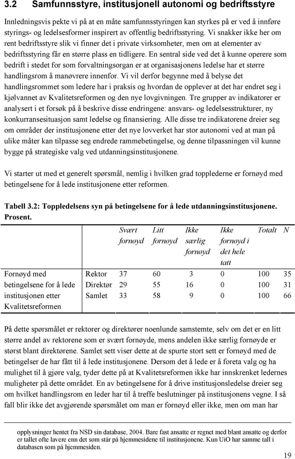 En sentral side ved det å kunne operere som bedrift i stedet for som forvaltningsorgan er at organisasjonens ledelse har et større handlingsrom å manøvrere innenfor.