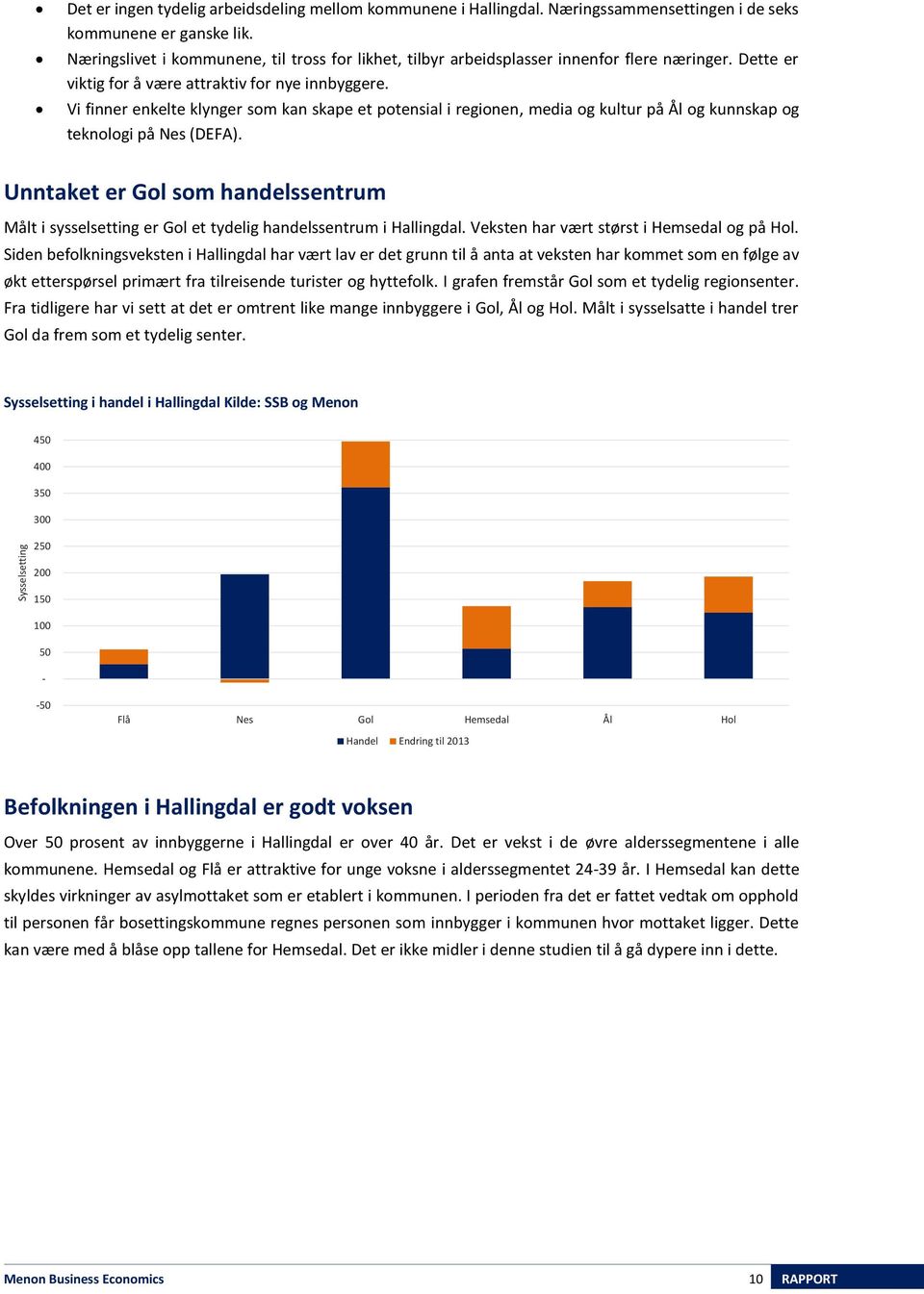 Vi finner enkelte klynger som kan skape et potensial i regionen, media og kultur på Ål og kunnskap og teknologi på Nes (DEFA).