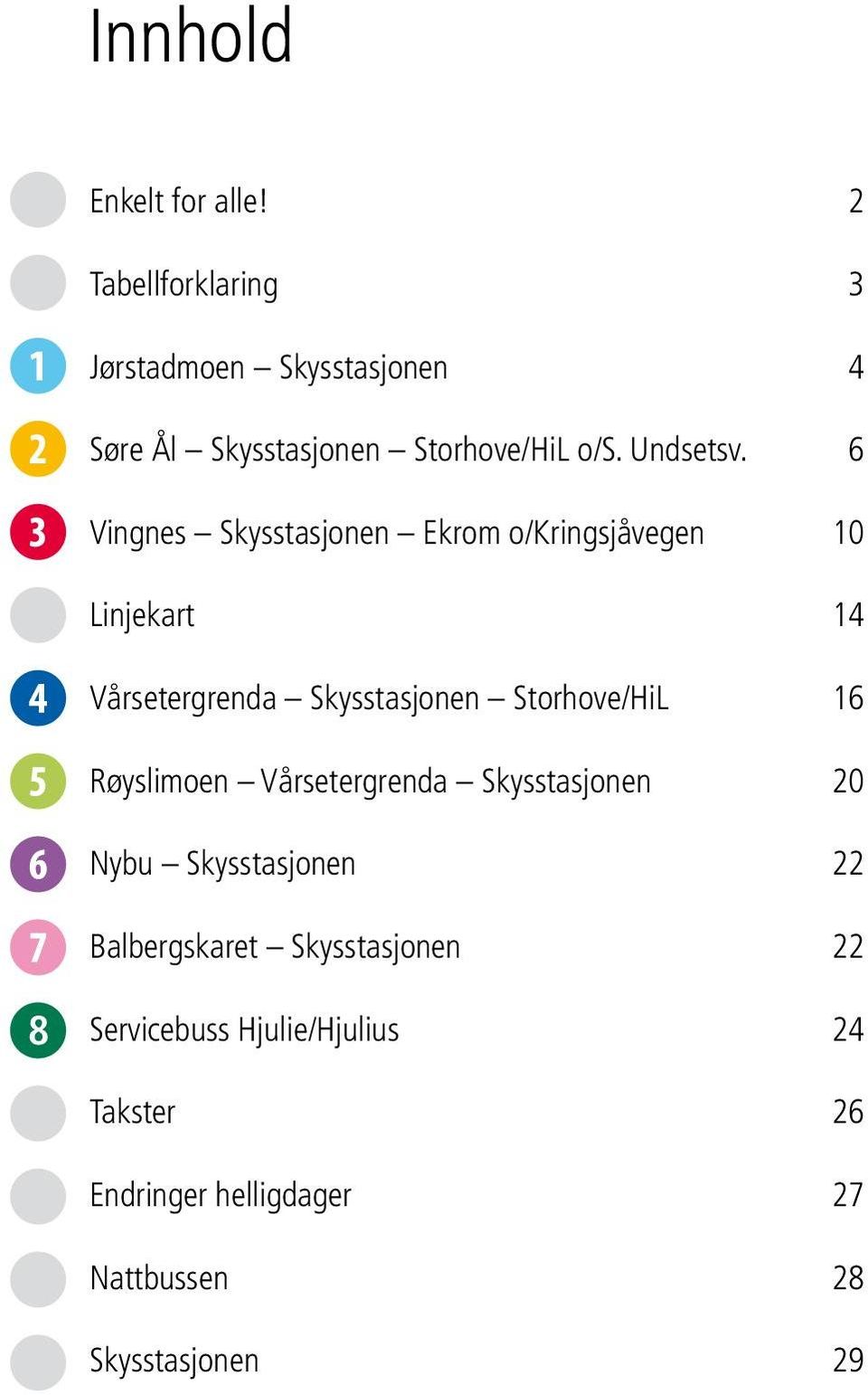 Vingnes Skysstasjonen Ekrom o/kringsjåvegen Linjekart Vårsetergrenda Skysstasjonen Storhove/HiL