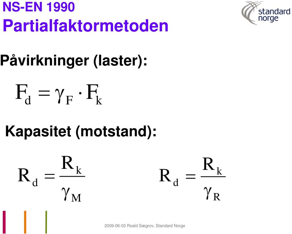 Påvirkninger (laster): F d =