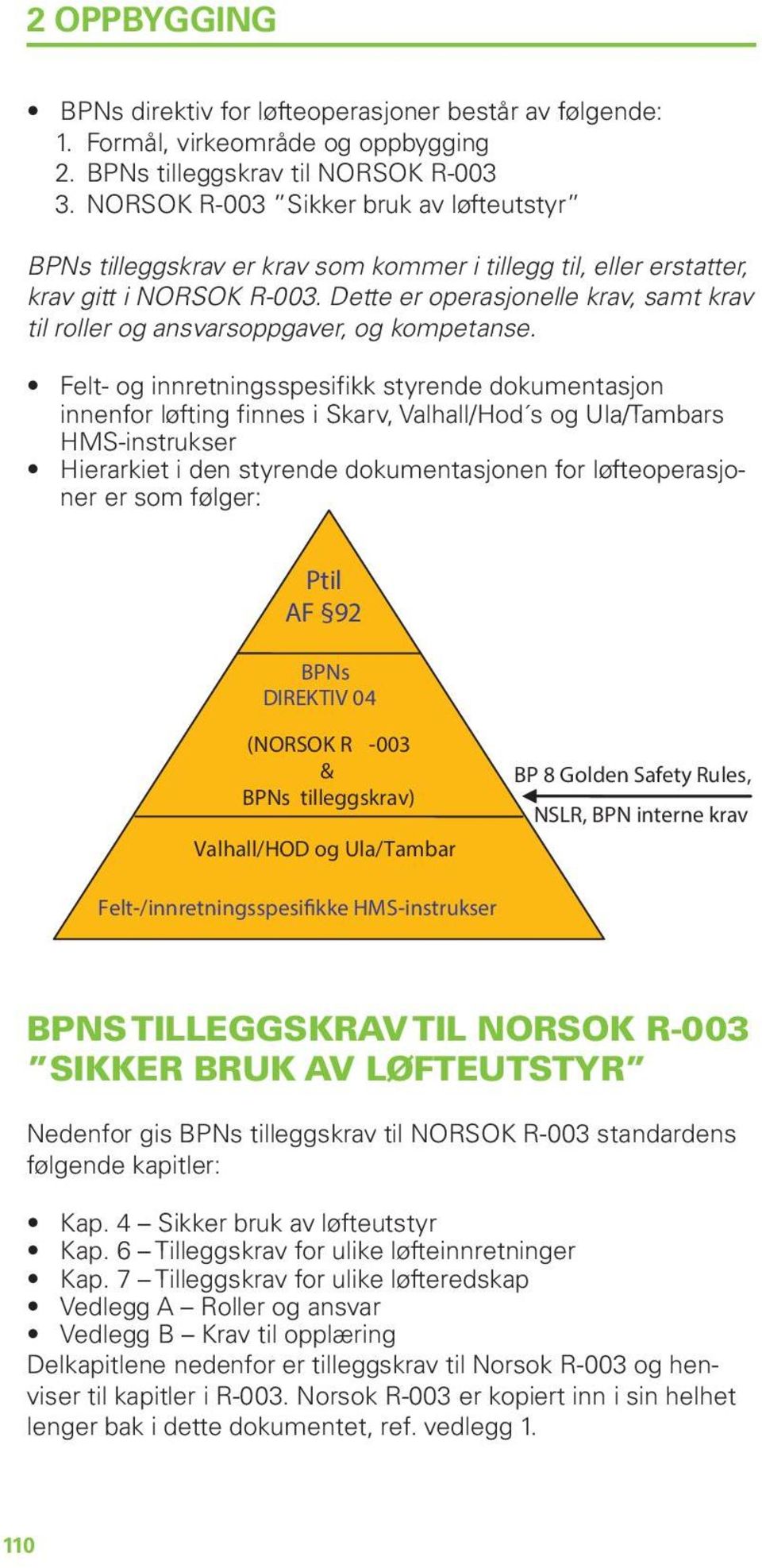 Dette er operasjonelle krav, samt krav til roller og ansvarsoppgaver, og kompetanse.