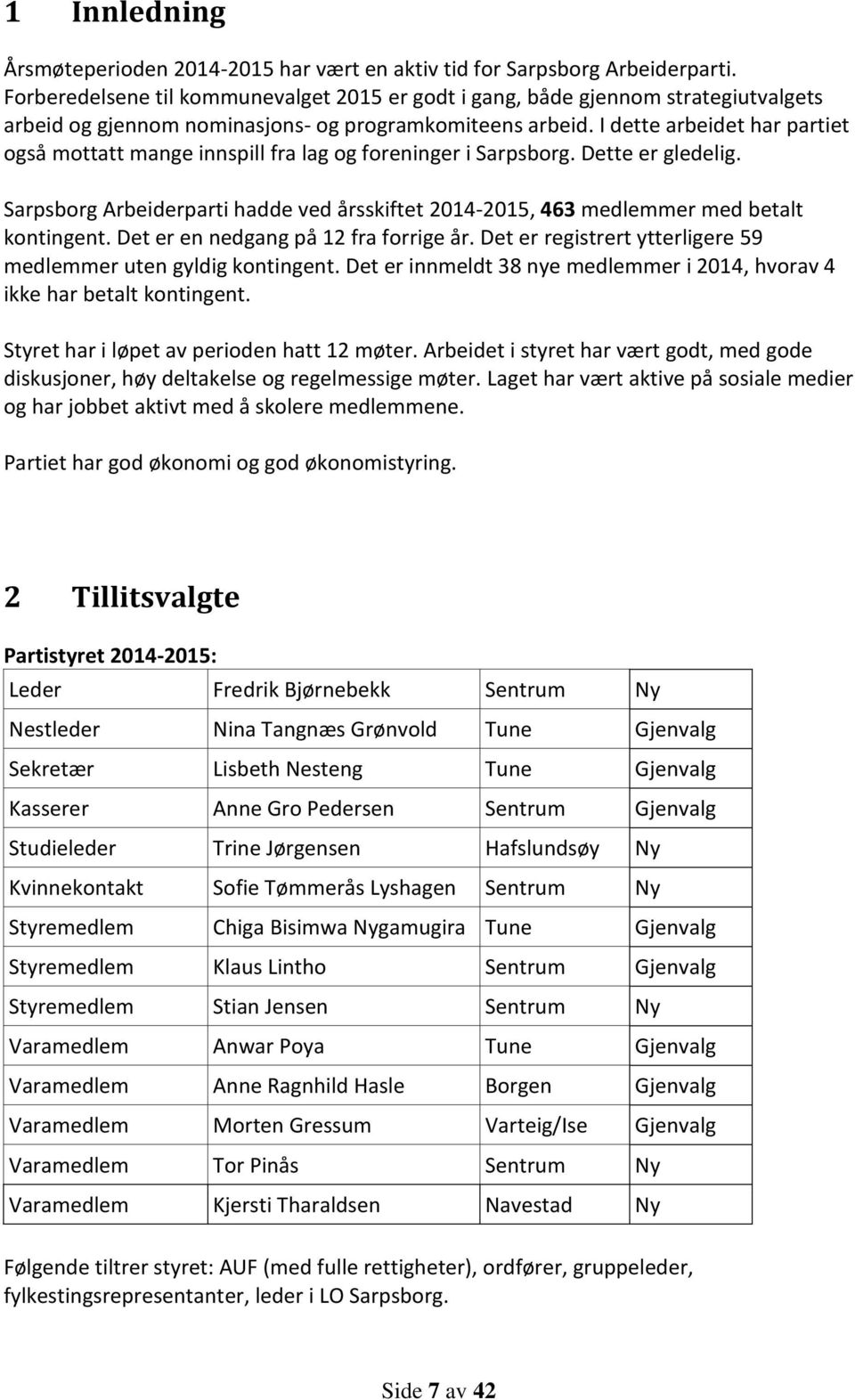 I dette arbeidet har partiet også mottatt mange innspill fra lag og foreninger i Sarpsborg. Dette er gledelig.