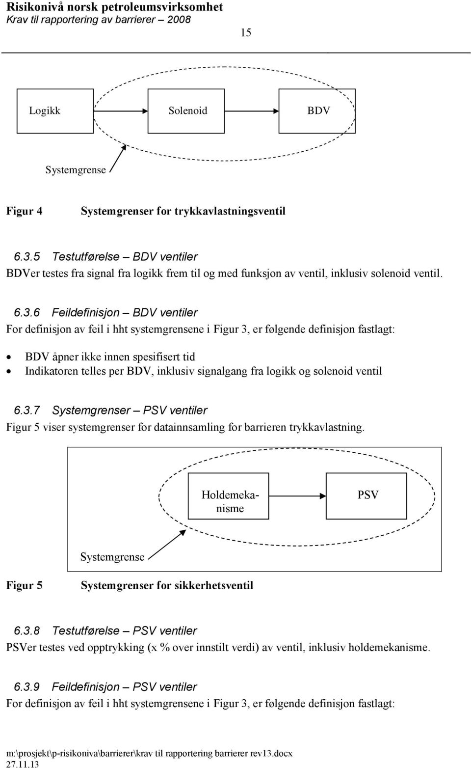 6 Feildefinisjon BDV ventiler For definisjon av feil i hht systemgrensene i Figur 3, er følgende definisjon fastlagt: BDV åpner ikke innen spesifisert tid Indikatoren telles per BDV, inklusiv