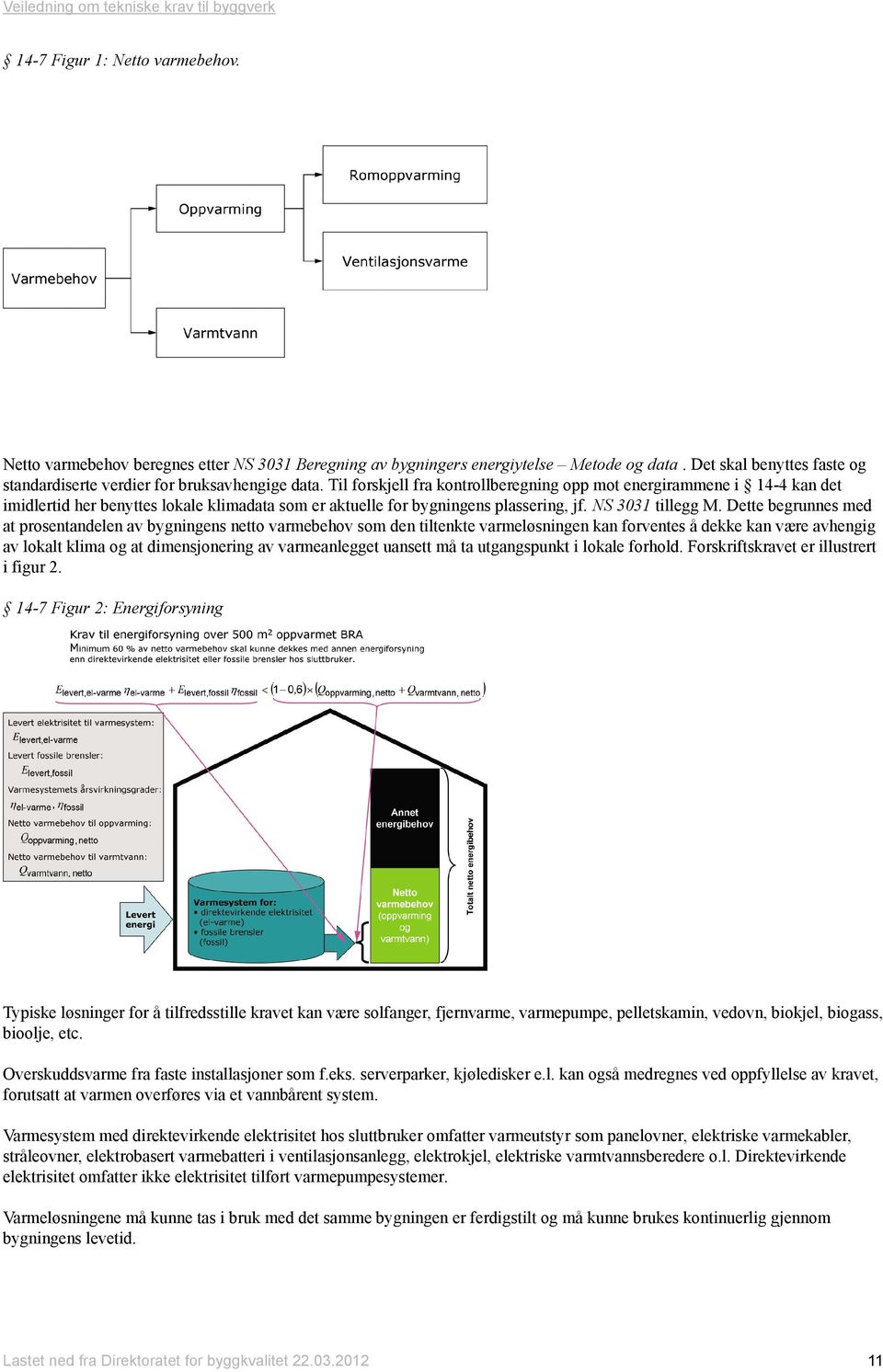 Dette begrunnes med at prosentandelen av bygningens netto varmebehov som den tiltenkte varmeløsningen kan forventes å dekke kan være avhengig av lokalt klima og at dimensjonering av varmeanlegget