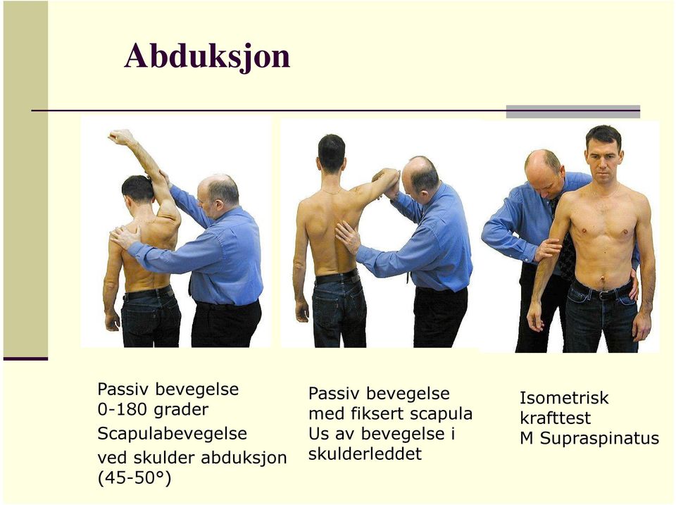 Passiv bevegelse med fiksert scapula Us av