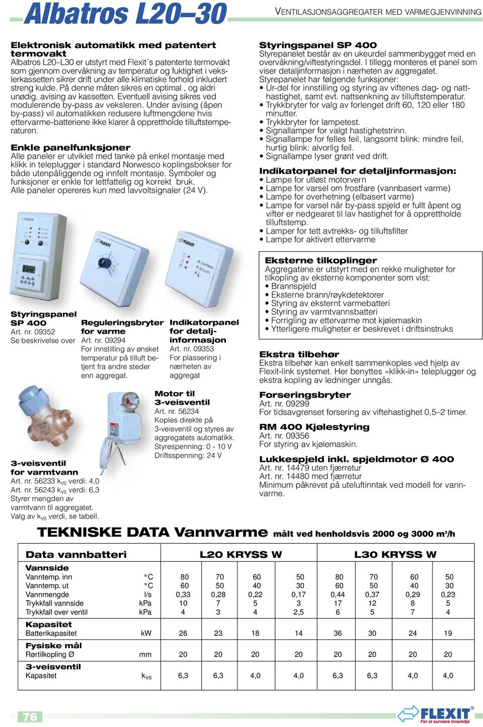 Eventuell avising sikres ved modulerende by-pass av veksleren.