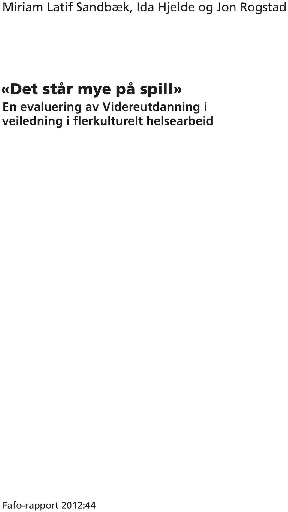 evaluering av Videreutdanning i