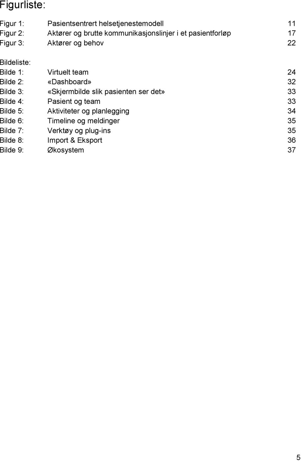 3: «Skjermbilde slik pasienten ser det» 33 Bilde 4: Pasient og team 33 Bilde 5: Aktiviteter og planlegging 34