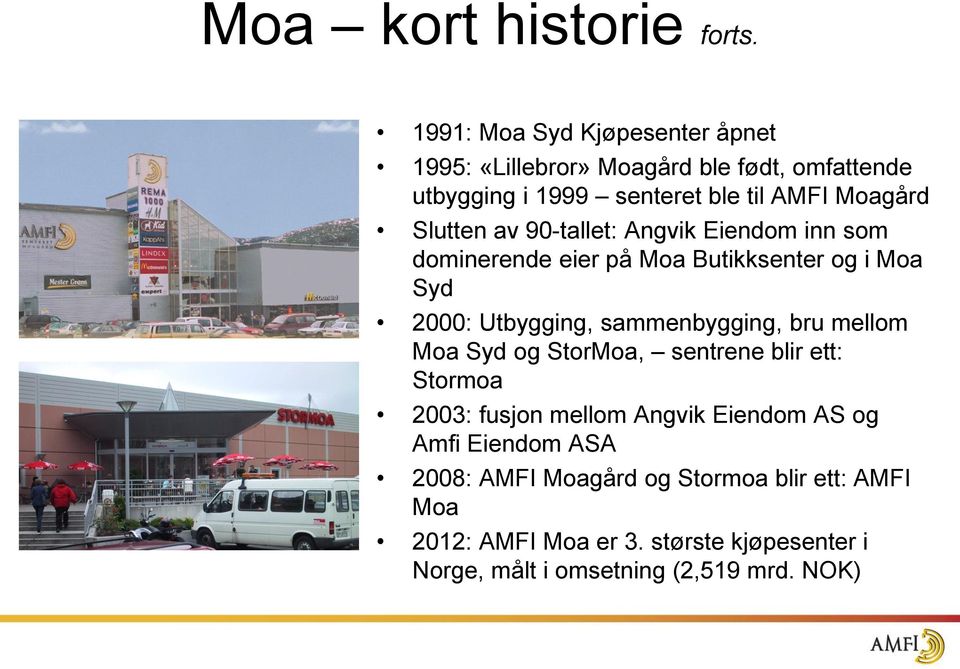 Slutten av 90-tallet: Angvik Eiendom inn som dominerende eier på Moa Butikksenter og i Moa Syd 2000: Utbygging, sammenbygging, bru