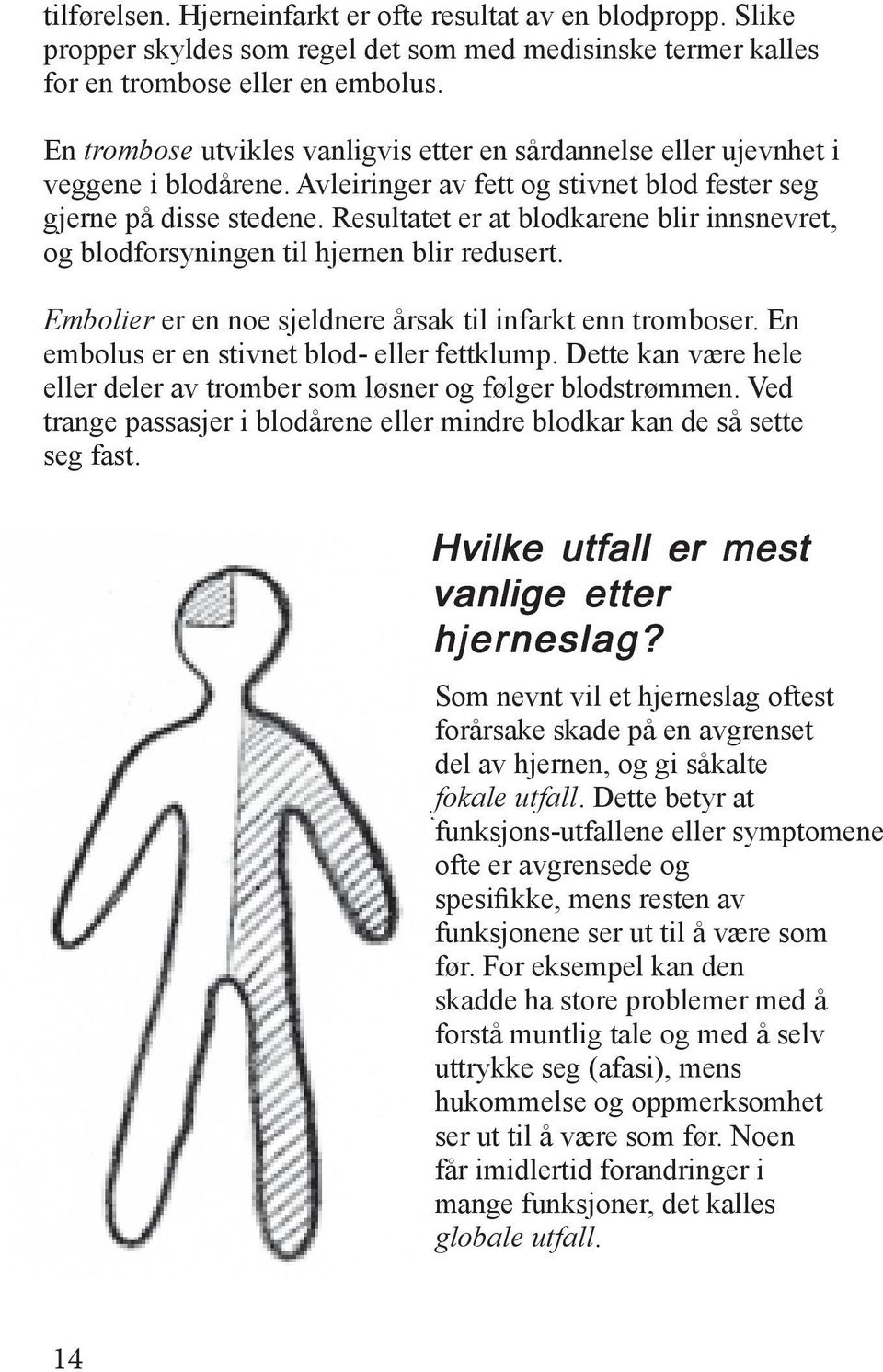 Avleiringer av fett og stivnet blod fester seg gjerne på disse stedene. Resultatet er at blodkarene blir innsnevret, innsnevret, blodforsyningen og til hjernen til hjernen blir blir redusert.