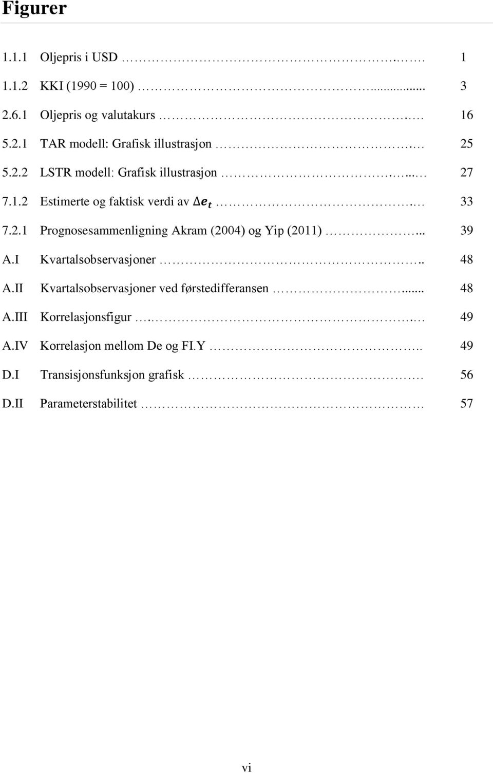 .. 39 A.I Kvartalsobservasjoner.. 48 A.II Kvartalsobservasjoner ved førstedifferansen... 48 A.III Korrelasjonsfigur.. 49 A.