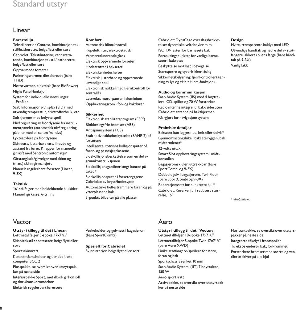 Informasjons-Display (SID) med utvendig temperatur, drivstofforbruk, etc.