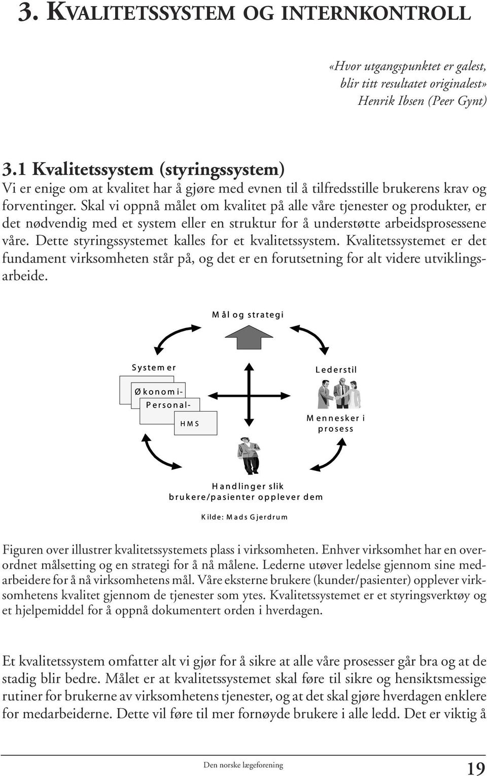 Skal vi oppnå målet om kvalitet på alle våre tjenester og produkter, er det nødvendig med et system eller en struktur for å understøtte arbeidsprosessene våre.