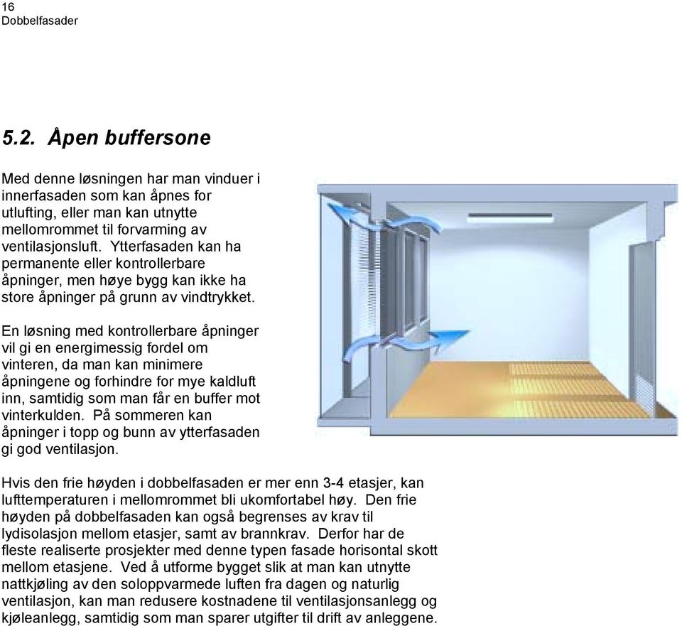 En løsning med kontrollerbare åpninger vil gi en energimessig fordel om vinteren, da man kan minimere åpningene og forhindre for mye kaldluft inn, samtidig som man får en buffer mot vinterkulden.