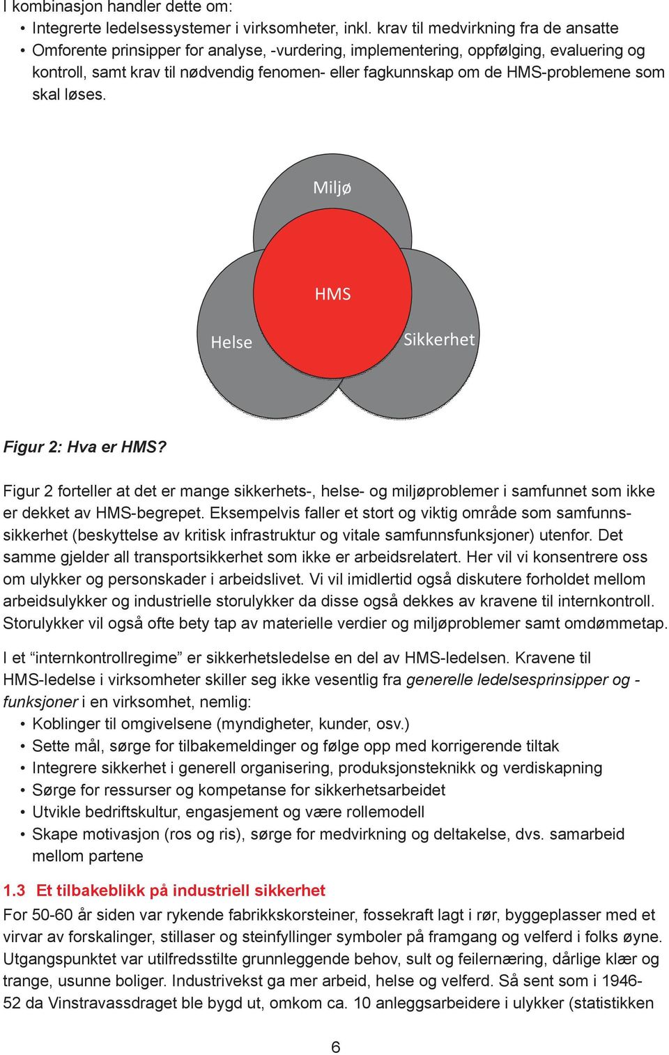 HMS-problemene som skal løses. Figur 2 Miljø M HMS Helse Sikkerhet Figur 2: Hva er HMS?