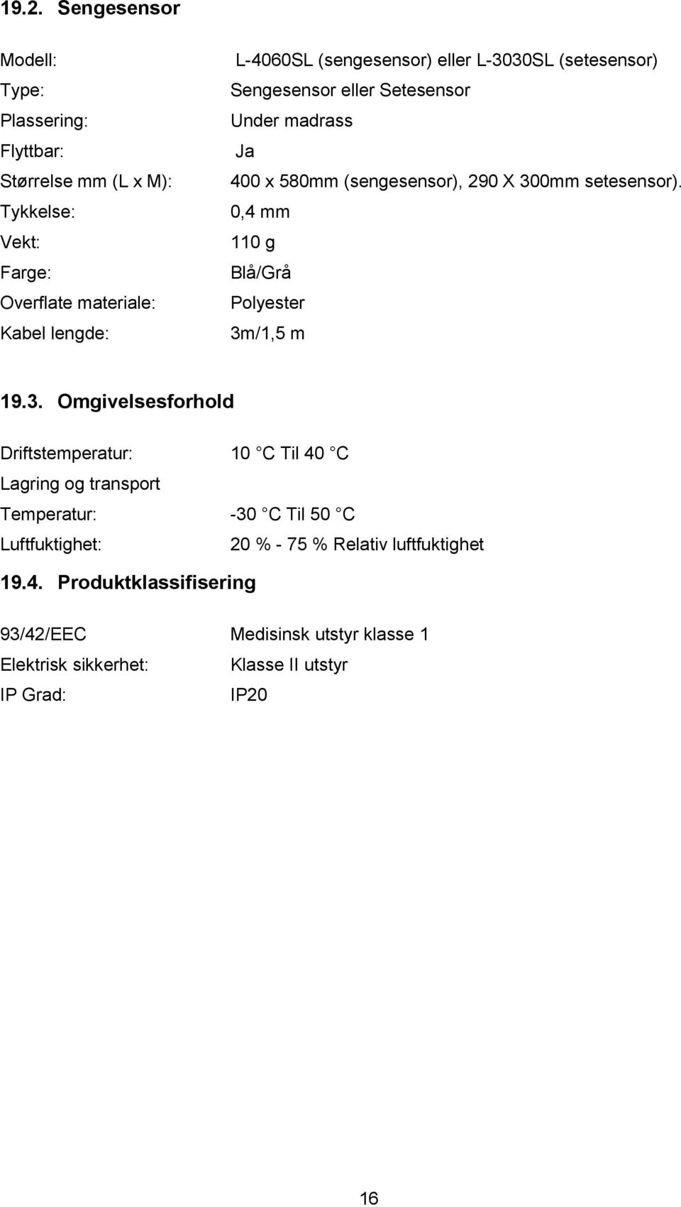 0,4 mm 110 g Blå/Grå Polyester 3m