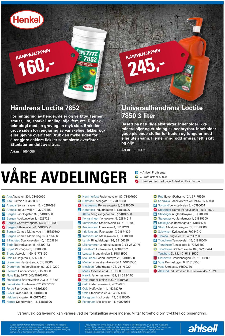 nr: 11691056 Universalhåndrens Loctite 7850 3 liter Basert på naturlige ekstrakter. Inneholder ikke mineraloljer og er biologisk nedbrytbar.