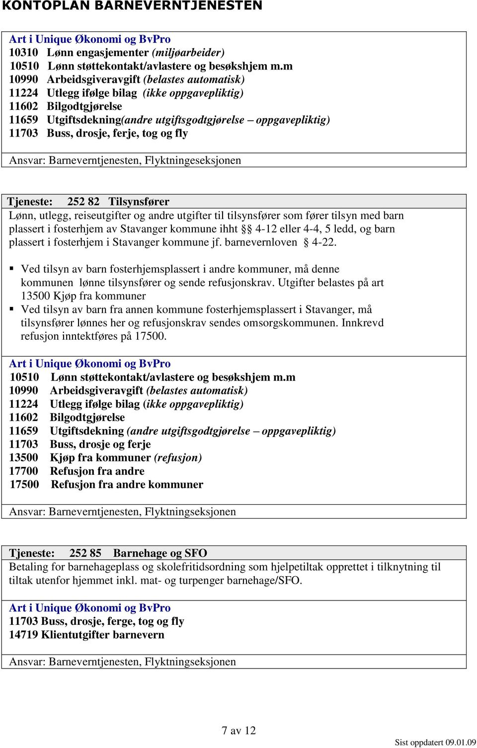 drosje, ferje, tog og fly Ansvar: Barneverntjenesten, Flyktningeseksjonen Tjeneste: 252 82 Tilsynsfører Lønn, utlegg, reiseutgifter og andre utgifter til tilsynsfører som fører tilsyn med barn