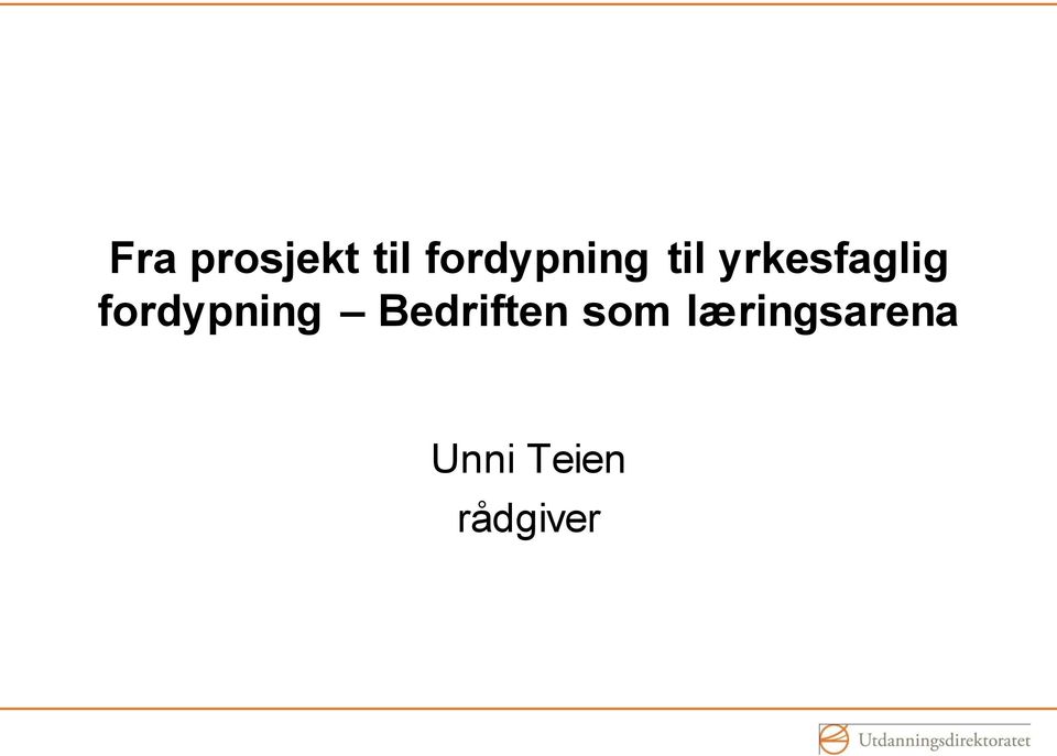 yrkesfaglig fordypning