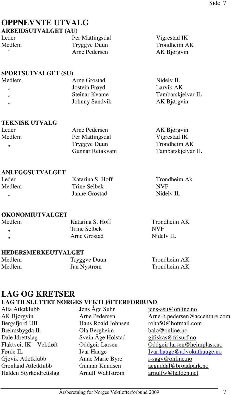 Tambarskjelvar IL ANLEGGSUTVALGET Leder Katarina S. Hoff Trondheim Ak Medlem Trine Selbek NVF Janne Grostad Nidelv IL ØKONOMIUTVALGET Medlem Katarina S.