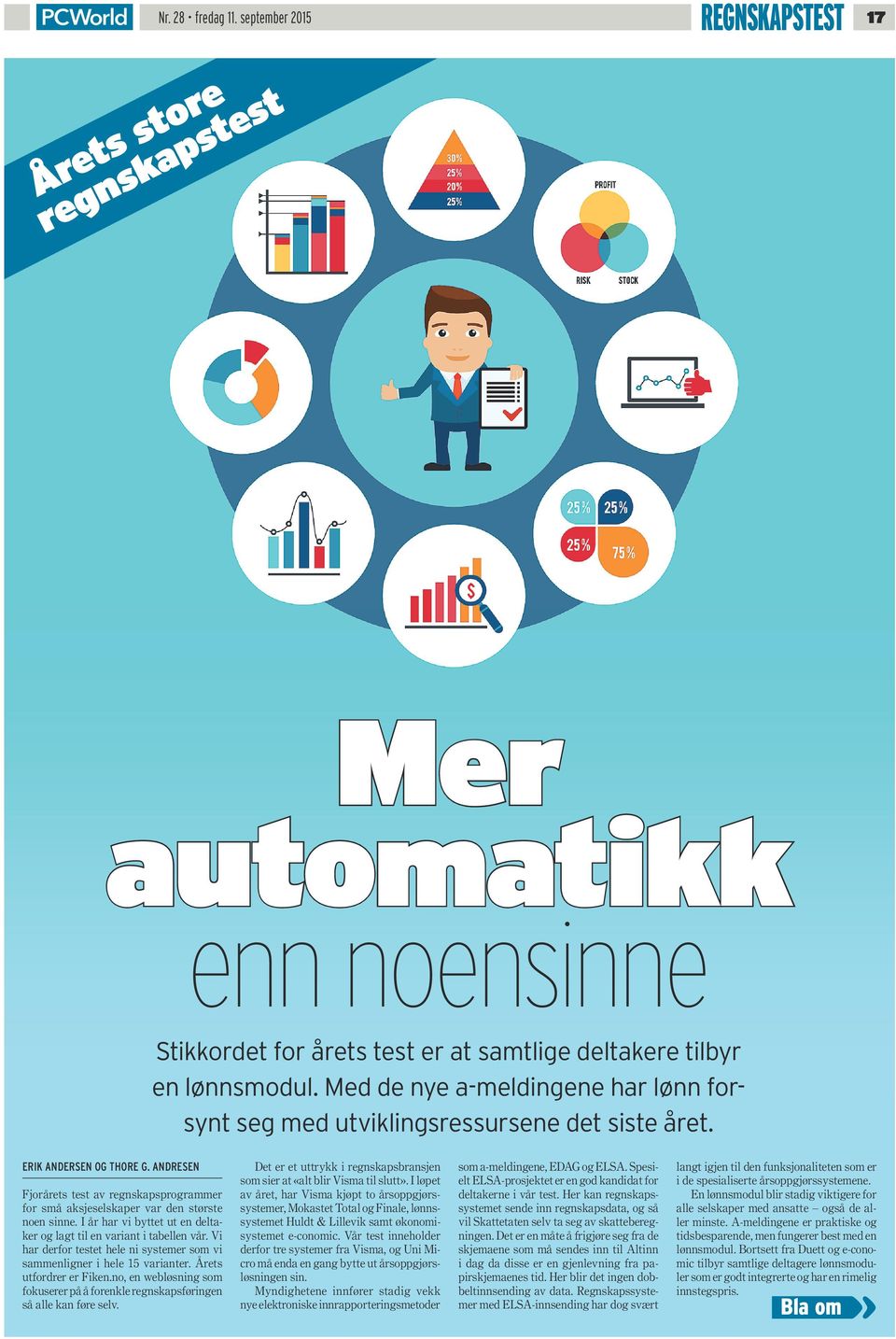 ANDRESEN Fjorårets test av regnskapsprogrammer for små aksjeselskaper var den største noen sinne. I år har vi byttet ut en deltaker og lagt til en variant i tabellen vår.