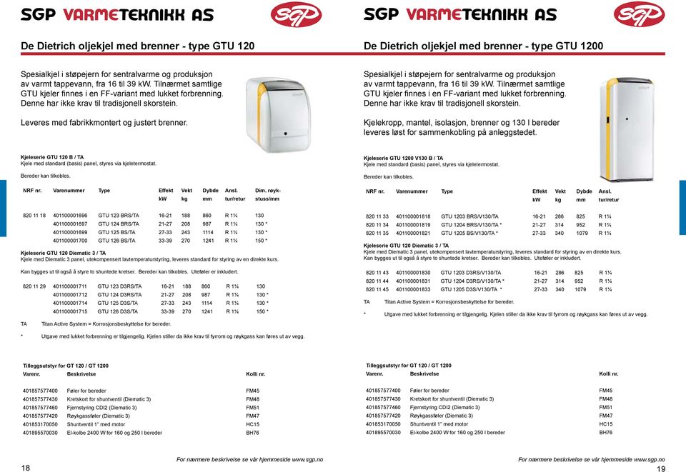 Spesialkjel i støpejern for sentralvarme og produksjon av varmt tappevann, fra 16 til 39 kw. Tilnærmet samtlige GTU kjeler finnes i en FF-variant med lukket forbrenning.