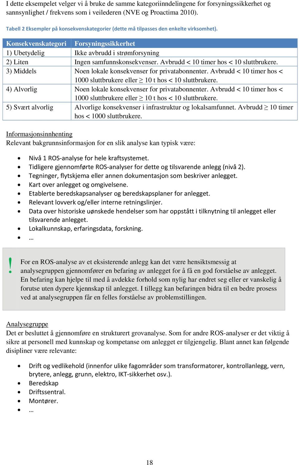 Konsekvenskategori Forsyningssikkerhet 1) Ubetydelig Ikke avbrudd i strømforsyning 2) Liten Ingen samfunnskonsekvenser. Avbrudd < 10 timer hos < 10 sluttbrukere.