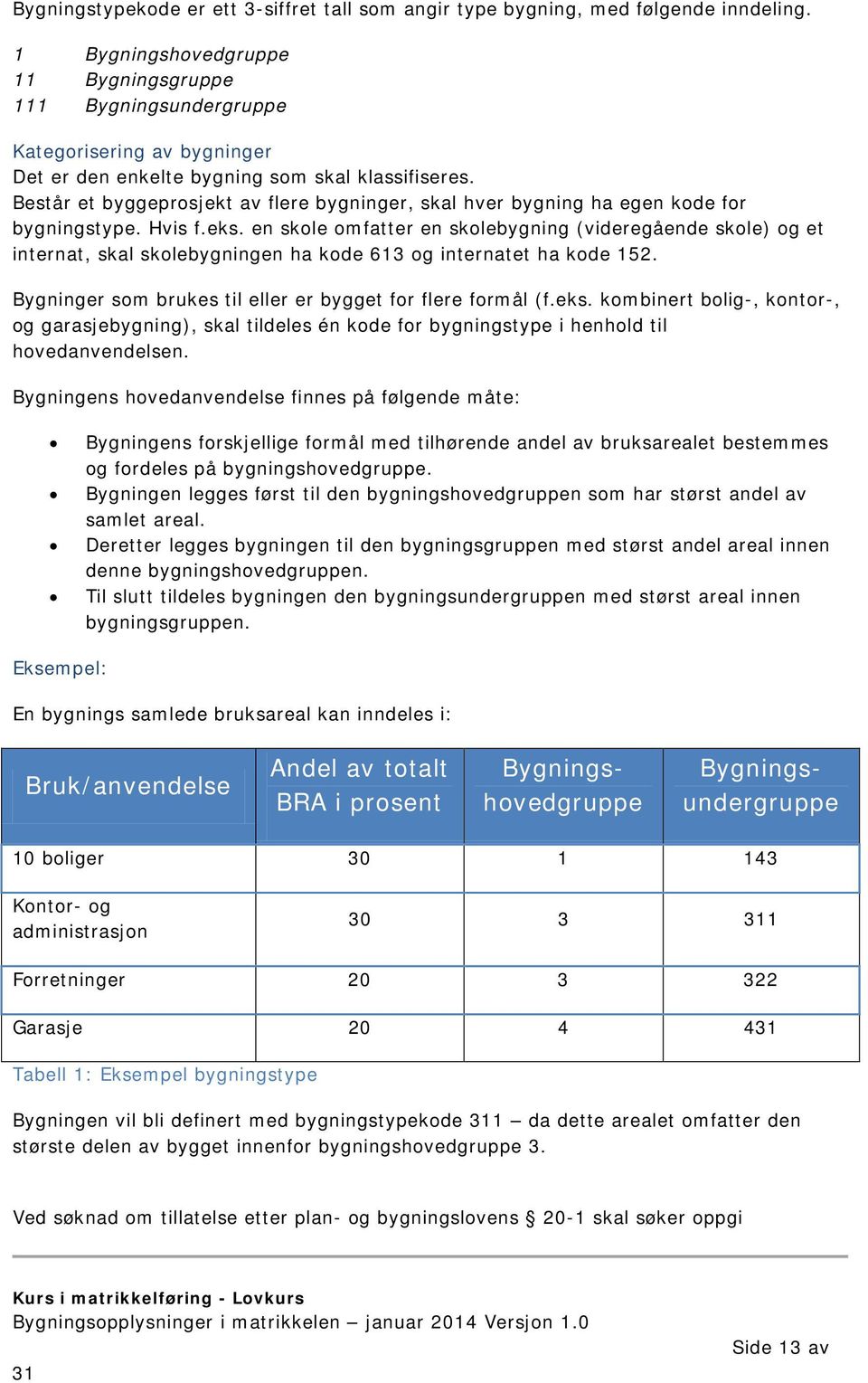 Består et byggeprosjekt av flere bygninger, skal hver bygning ha egen kode for bygningstype. Hvis f.eks.