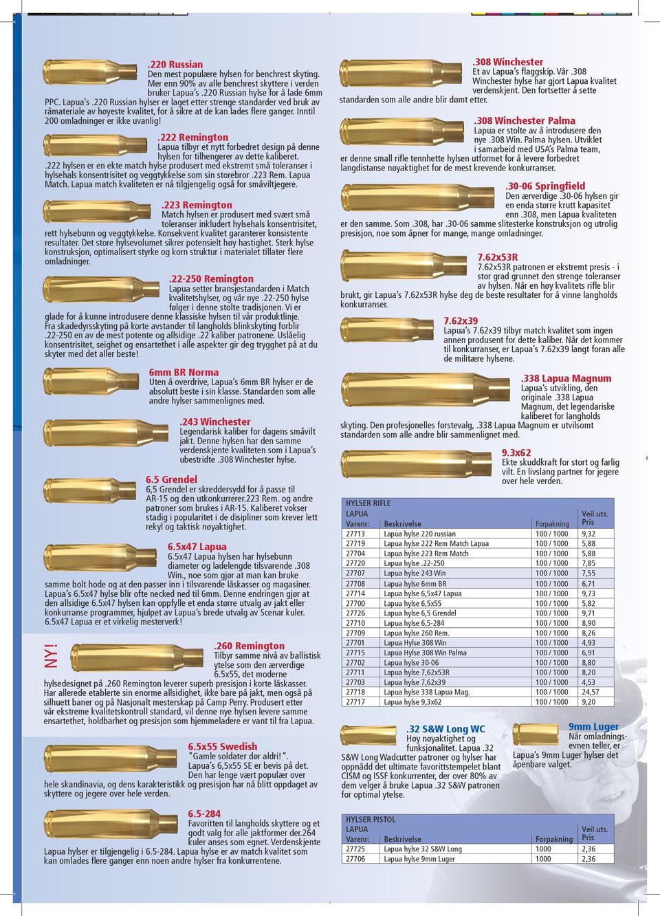 Inntil 200 omladninger er ikke uvanlig!.222 Remington Lapua tilbyr et nytt forbedret design på denne hylsen for tilhengerer av dette kaliberet.