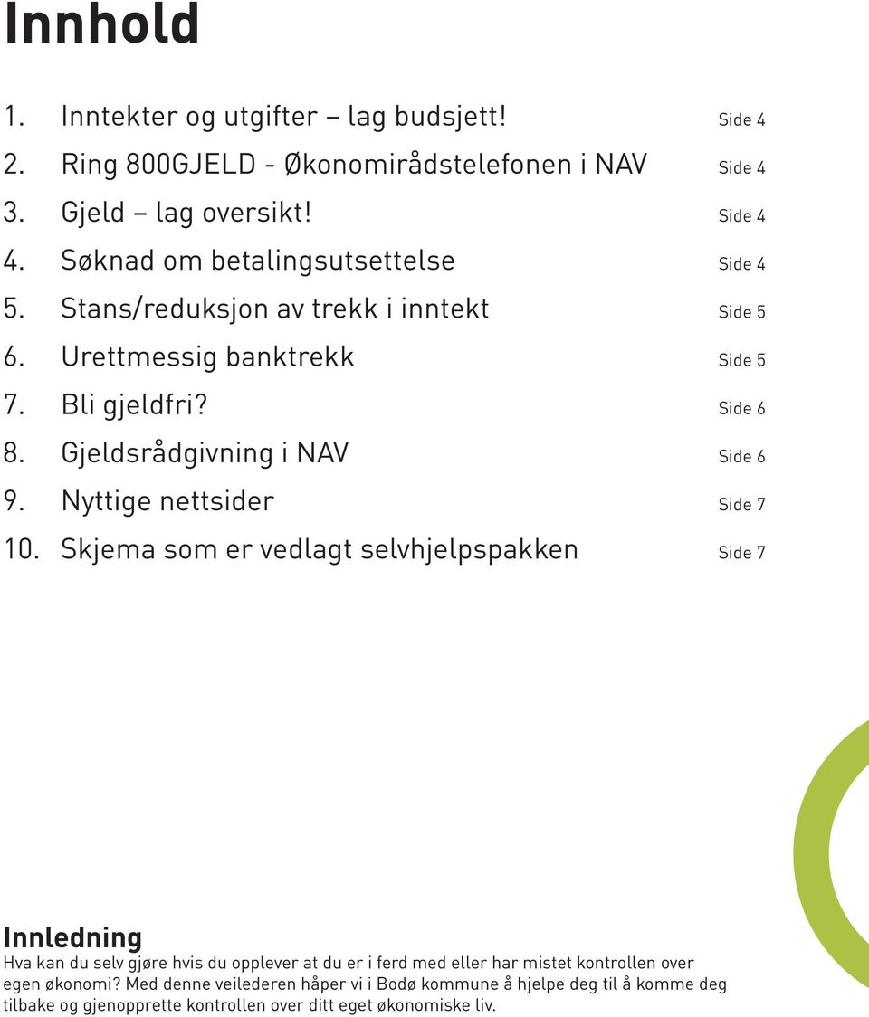 Gjeldsrådgivning i NAV Side 6 9. Nyttige nettsider Side 7 10.