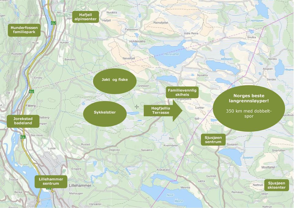 Jorekstad badeland Sykkelstier Høgfjellia Terrasse 350 km med