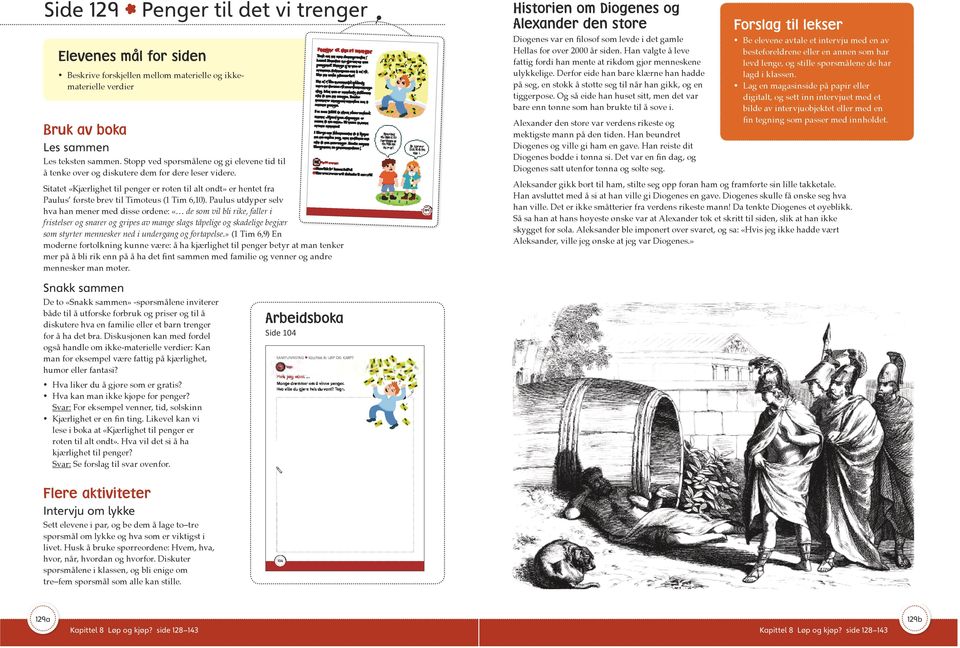 Sitatet «Kjærlighet til penger er roten til alt ondt» er hentet fra Paulus første brev til Timoteus (1 Tim 6,10).